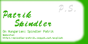 patrik spindler business card